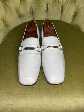 Prada white mens loafers size 8